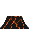 8 bit drawing of a volcano